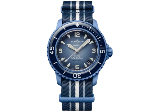 Swatch x Blancpain Bioceramic Scuba Fifty Fathoms Océano Atlántico - SO35A100)