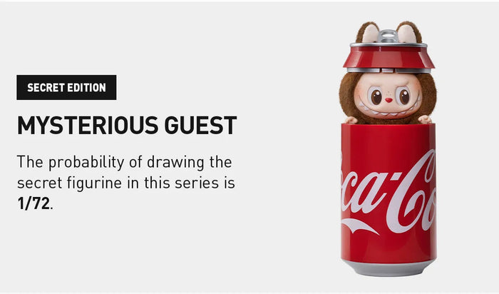 Pop Mart Labubu La Serie Coca Cola de Los Monstruos 'Invitado Misterioso' - Colgante Secreto de Vinilo y Peluche