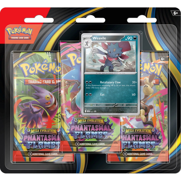 Pokémon TCG: Mega Evolución - Llamas Fantasmales Blíster de 3 Paquetes
