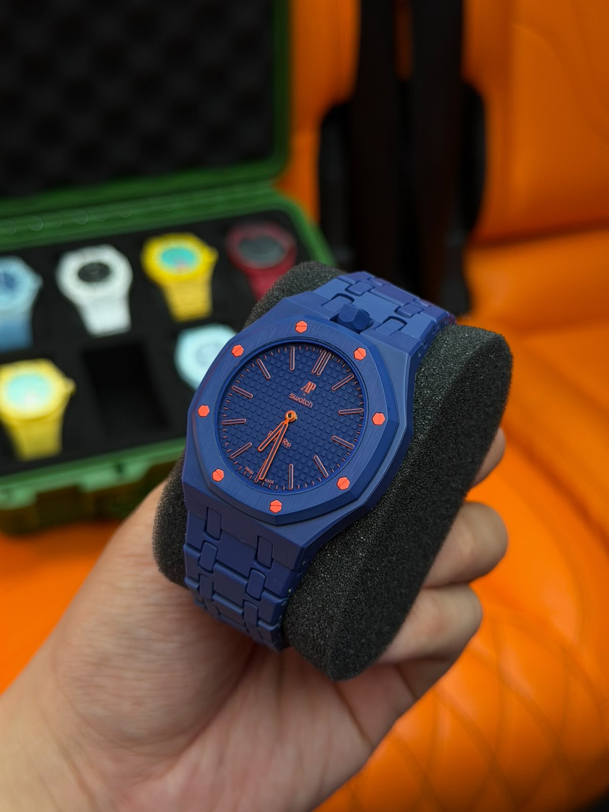 Correa de caucho y caja para Swatch x Audemars Piguet Royal Pop