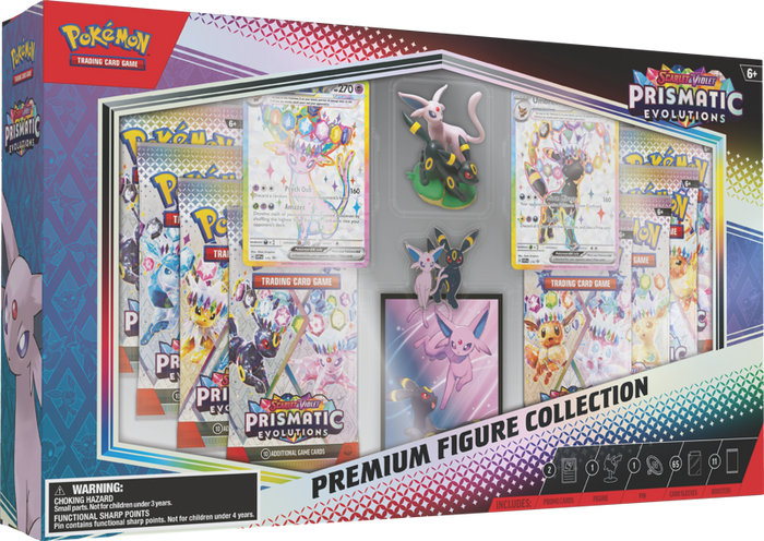 JCC Pokémon: Escarlata y Púrpura - Evoluciones Prismáticas - Colección Premium con Figura