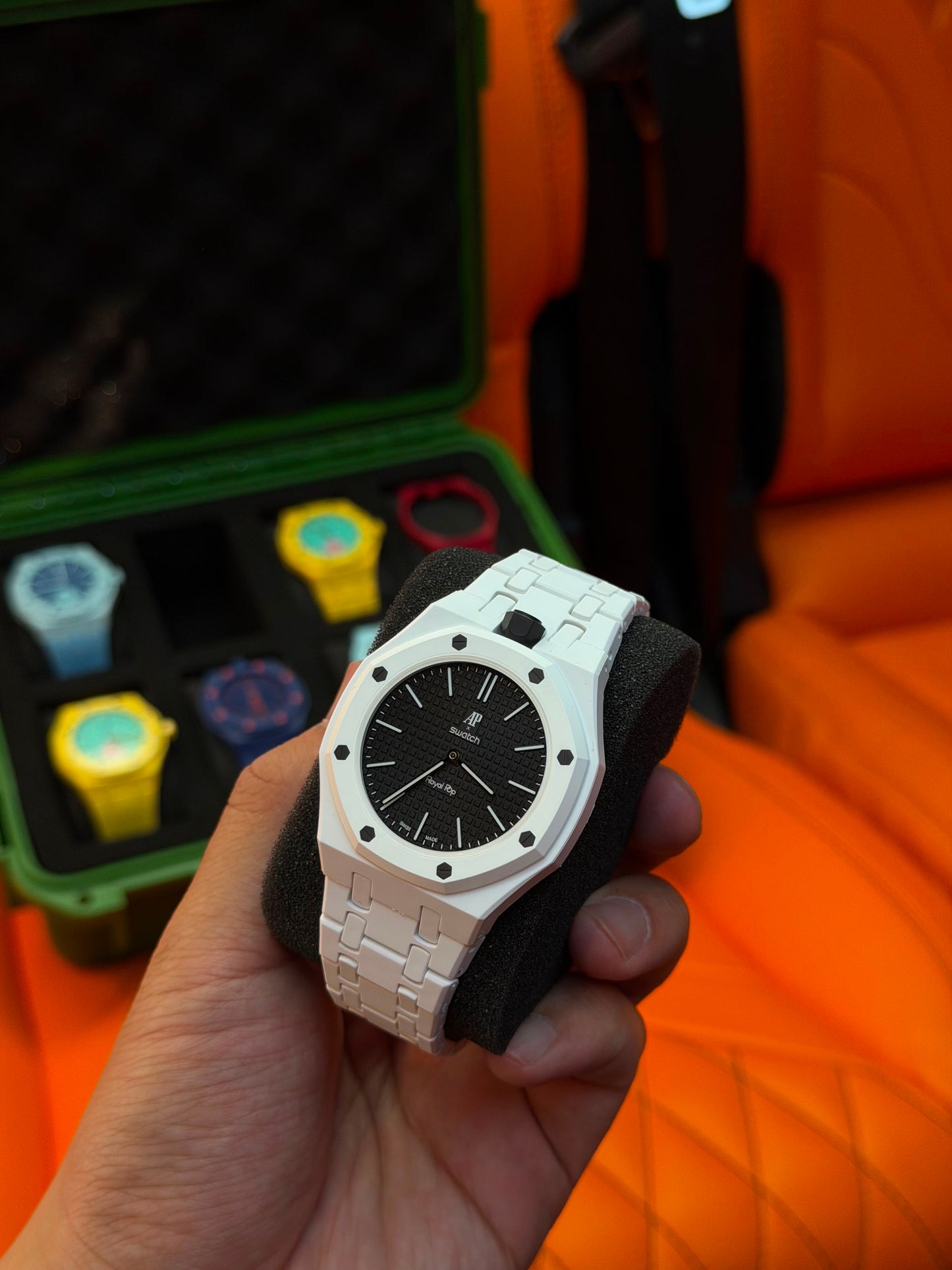 Correa de caucho y caja para Swatch x Audemars Piguet Royal Pop