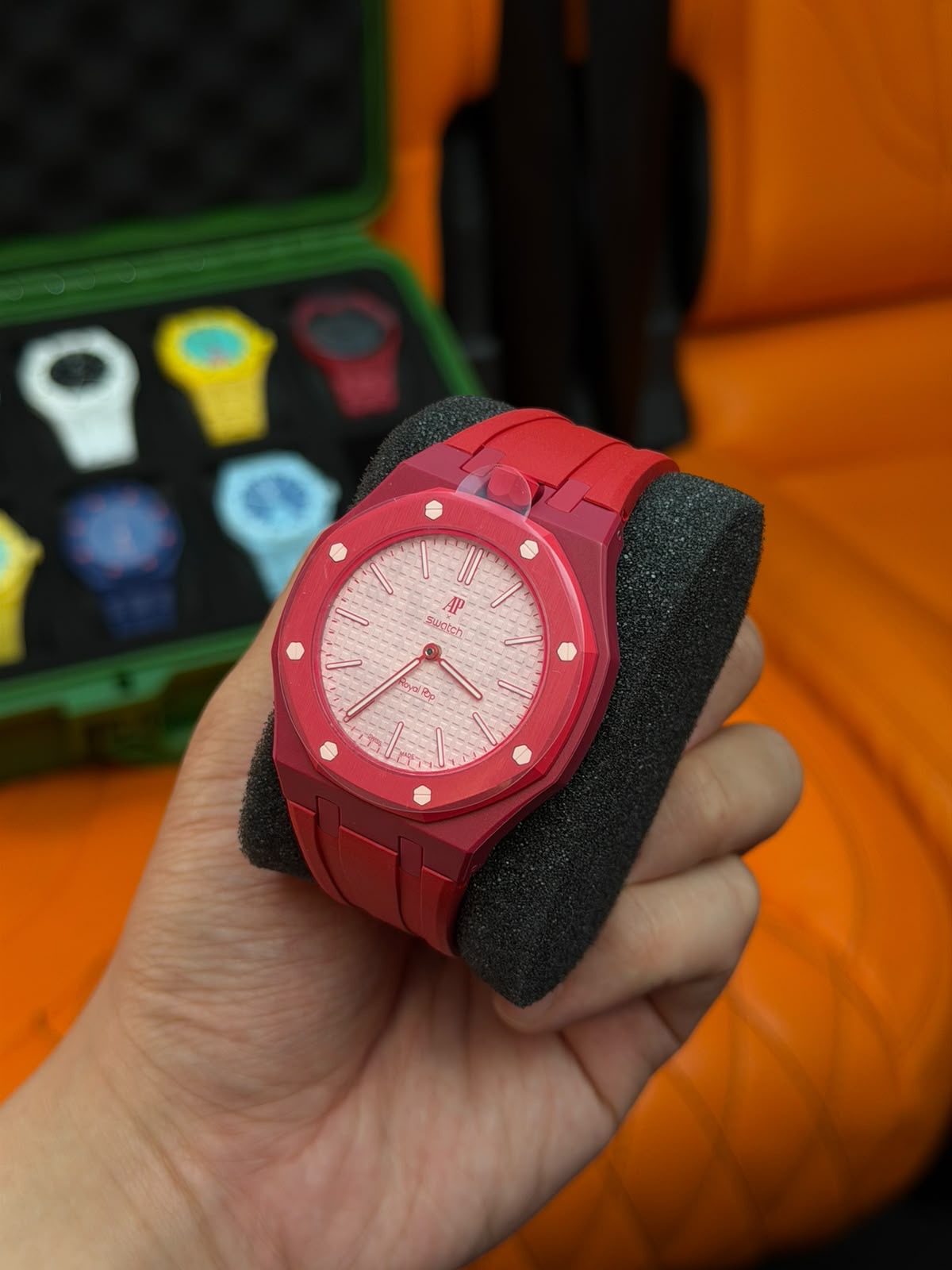 Correa de caucho y caja para Swatch x Audemars Piguet Royal Pop