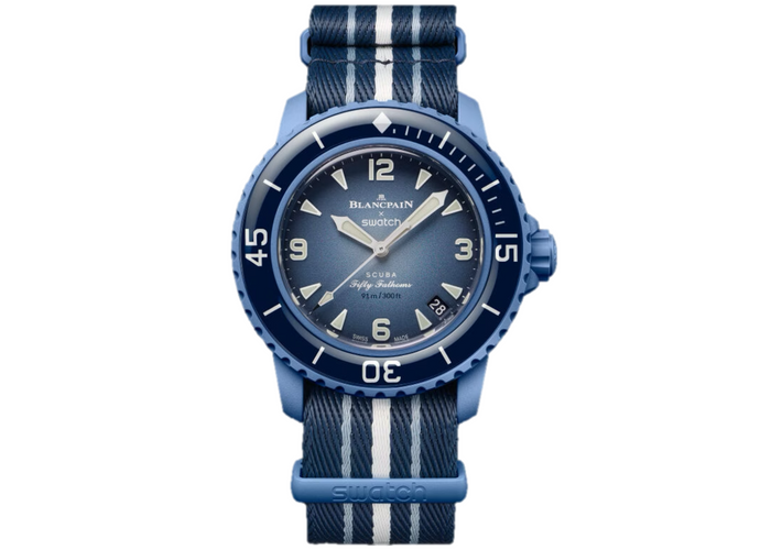Swatch x Blancpain Bioceramic Scuba Fifty Fathoms Océano Atlántico - SO35A100)