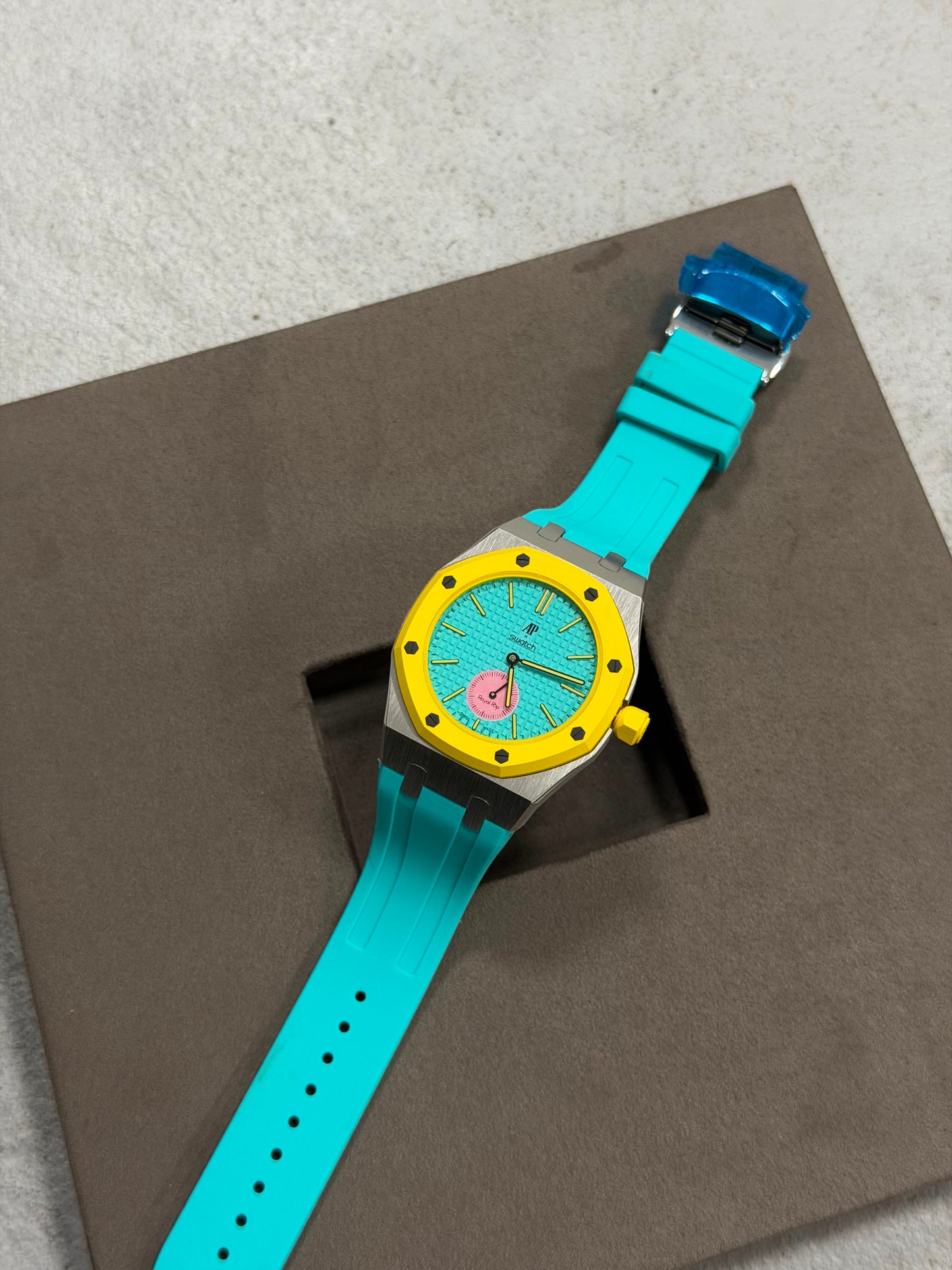 Correa de caucho y caja para Swatch x Audemars Piguet Royal Pop