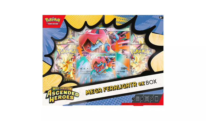 Pokémon TCG: Megaevolución - Héroes Ascendidos Caja de Mega Feraligatr Ex
