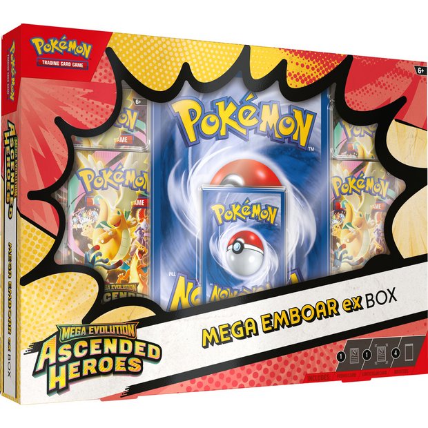 Pokémon TCG: Mega Evolución - Héroes Ascendidos Caja Mega Emboar Ex