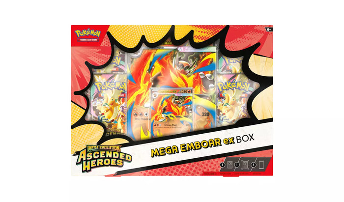 Pokémon TCG: Mega Evolución - Héroes Ascendidos Caja Mega Emboar Ex