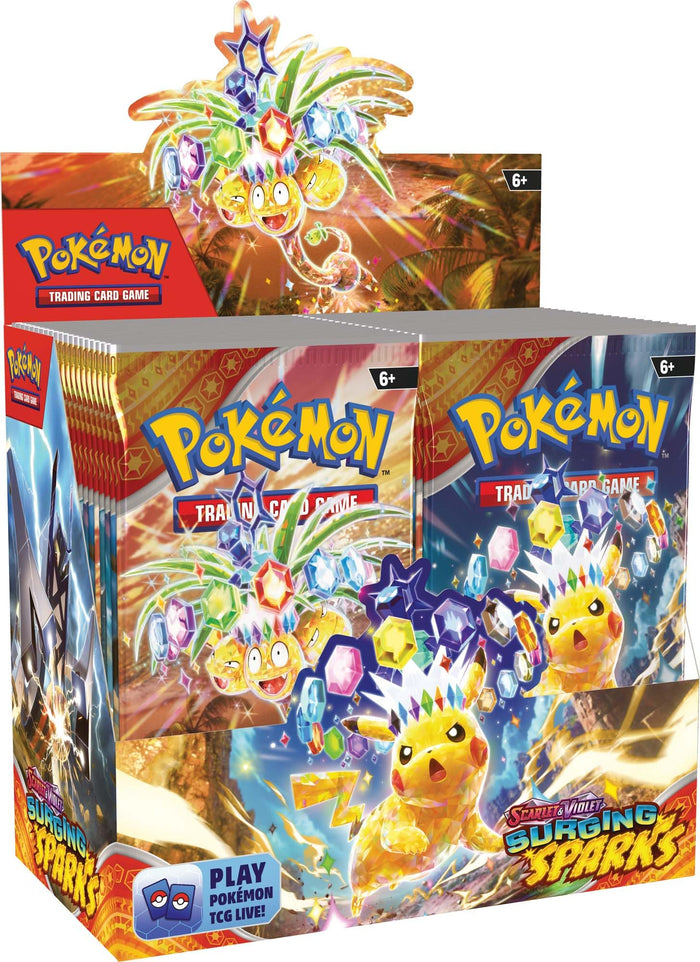 Pokémon TCG: Escarlata y Púrpura Chispas Sobrecargadas Caja de Sobres (36 paquetes)