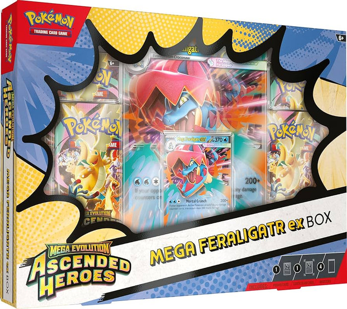 Pokémon TCG: Megaevolución - Héroes Ascendidos Caja de Mega Feraligatr Ex