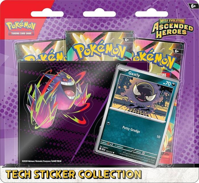 Pokémon JCC: Mega Evolución—Colección de pegatinas tecnológicas de héroes ascendidos