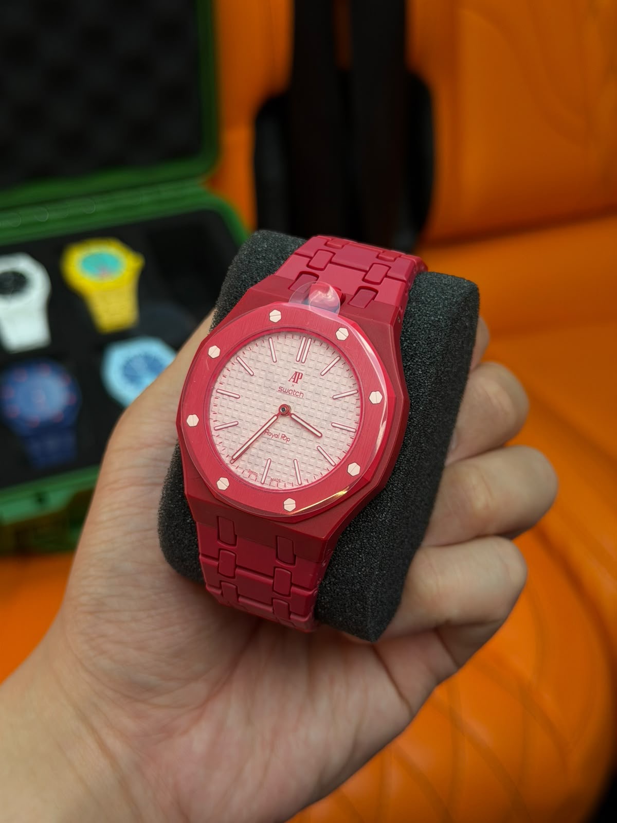 Correa de caucho y caja para Swatch x Audemars Piguet Royal Pop