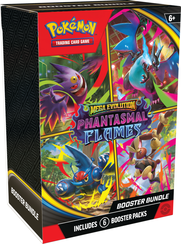 Pokémon TCG: Mega Evolution – Phantasmal Flames Booster Bundle (6 Packs)