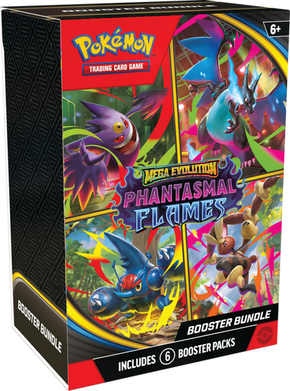 Pokémon TCG: Mega Evolution – Phantasmal Flames Booster Bundle (6 Packs)