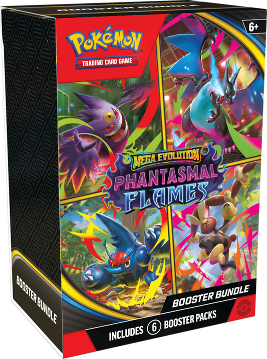 Pokémon TCG: Mega Evolution – Phantasmal Flames Booster Bundle (6 Packs)
