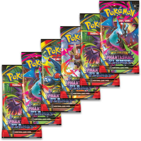 Pokémon TCG: Mega Evolution – Phantasmal Flames Booster Bundle (6 Packs)