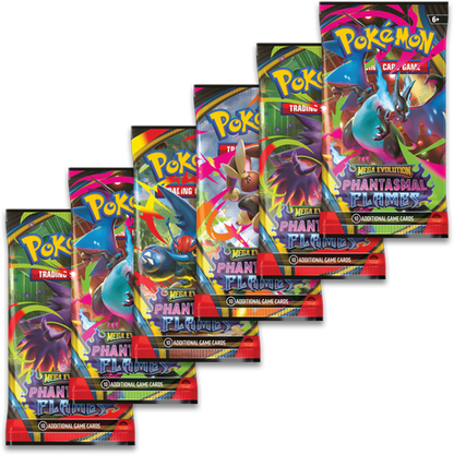 Pokémon TCG: Mega Evolution – Phantasmal Flames Booster Bundle (6 Packs)