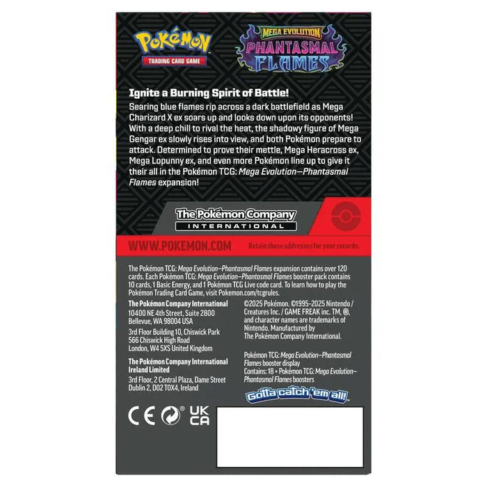 Pokémon TCG: Mega Evolution – Phantasmal Flames Media Caja de Sobres (18 Sobres)