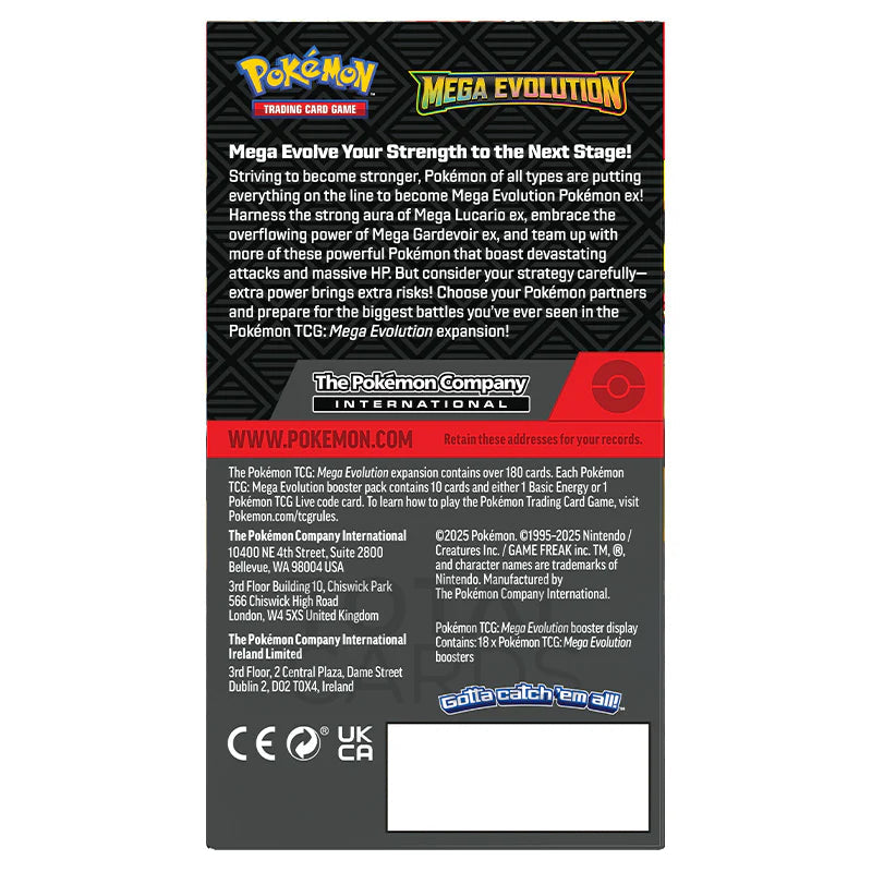 Pokémon TCG: Mega Evolution – Phantasmal Flames Half Booster Box (18 Packs)