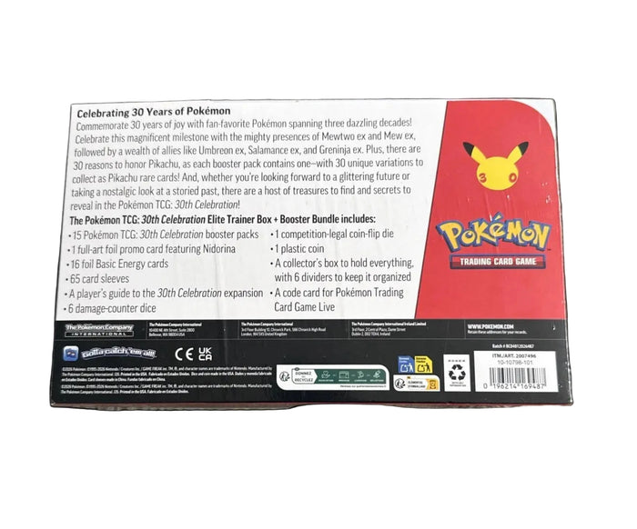 Pokémon TCG: 30th Celebration Elite Trainer Box + Booster Bundle (Costco 2-Pack)