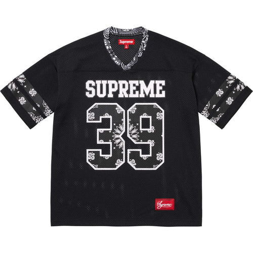 Camiseta de Fútbol Supreme Bandana Negra/Blanca