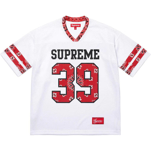 Camiseta de fútbol Supreme Bandana Blanca/Roja