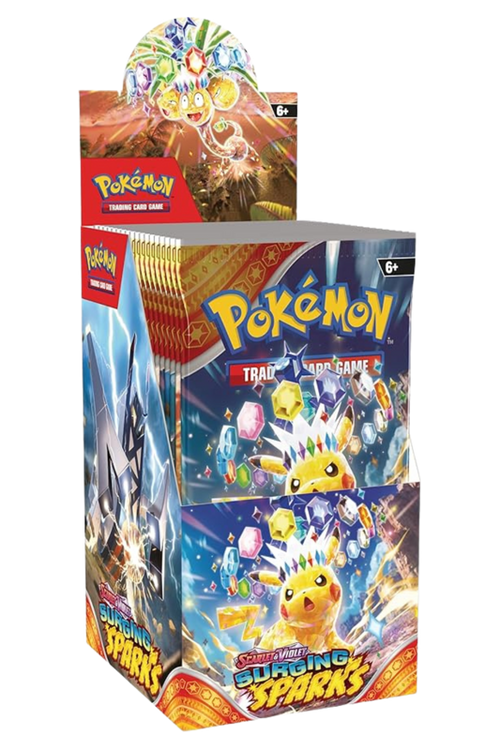 Pokémon TCG: Escarlata y Púrpura Chispas Sobrecargadas Media Caja de Sobres (18 Paquetes)