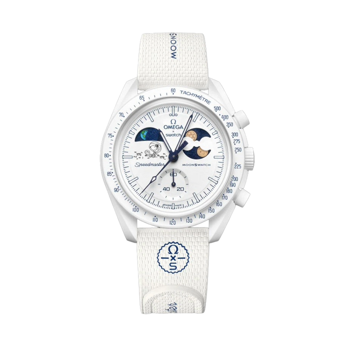 Swatch x Omega Bioceramic Moonswatch Mission to Earthphase – Moonshine Gold (SO33W701L) - 'LUNA FRÍA'