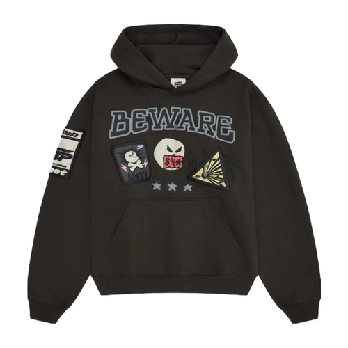 Sudadera con capucha Broken Planet Market Beware - Negro hollín