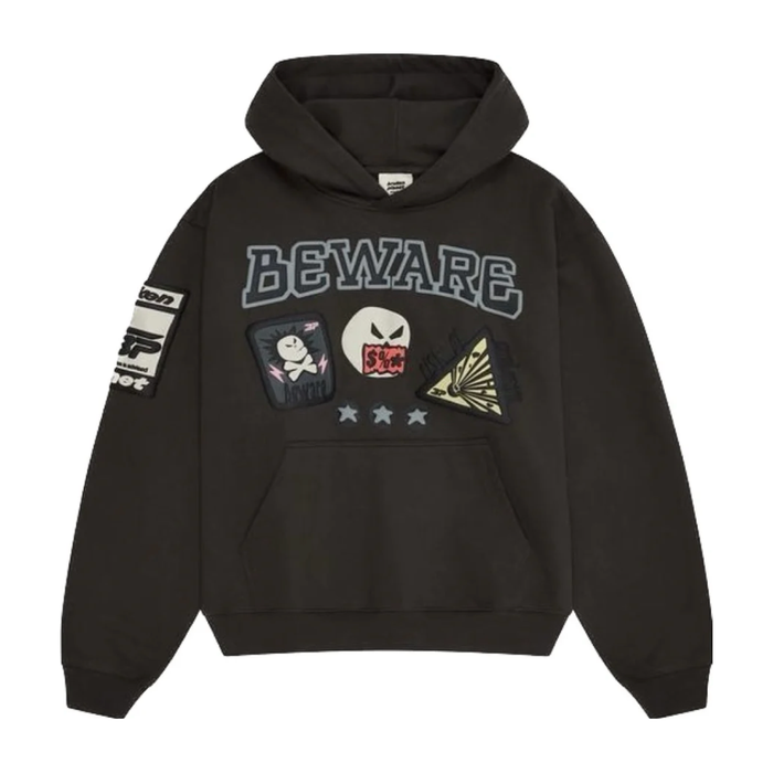 Sudadera con capucha Broken Planet Market Beware - Negro hollín