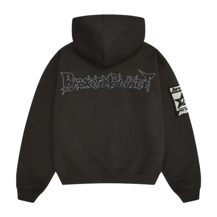 Sudadera con capucha Broken Planet Market Beware - Negro hollín