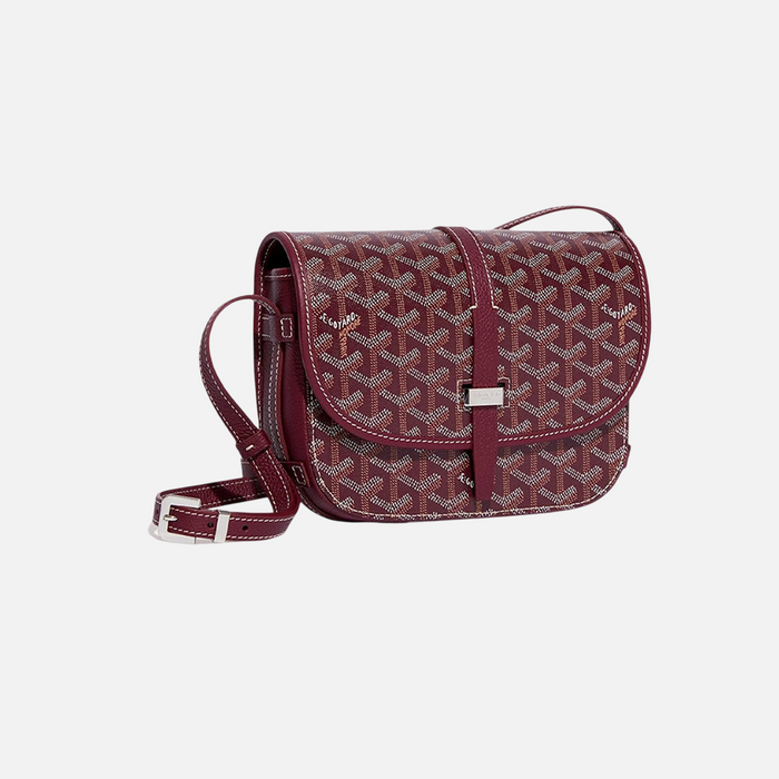Goyard Goyardine Belvedere II Burgundy PM Messenger Bag
