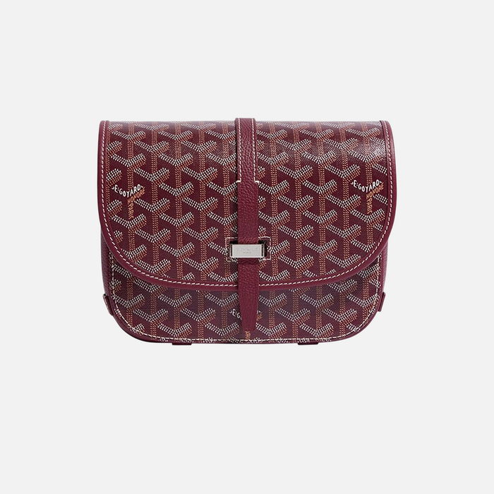 Goyard Goyardine Belvedere II Burgundy PM Messenger Bag