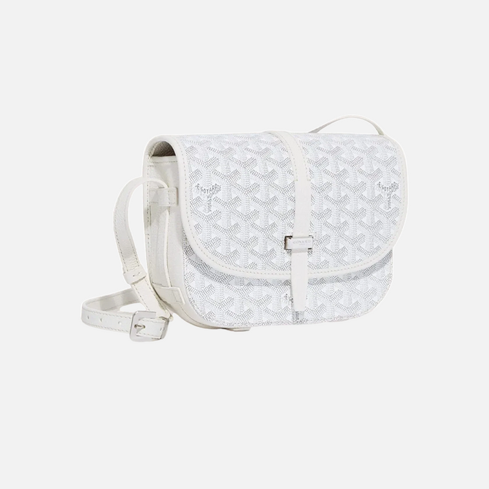 Goyard Goyardine Belvedere II White PM Messenger Bag