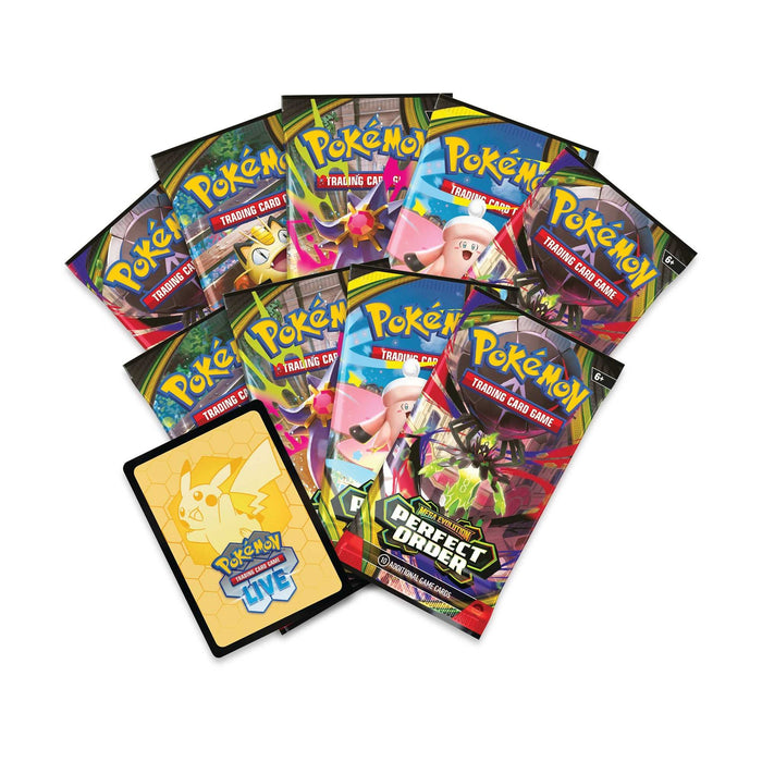 Pokémon JCC: Megaevolución – Caja de Entrenador Élite de Orden Perfecto