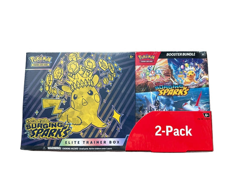 Pokémon TCG: Surging Sparks Elite Trainer Box de 2 paquetes y paquete de mejora (Exclusivo de Costco)